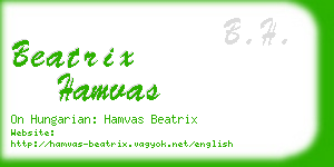 beatrix hamvas business card